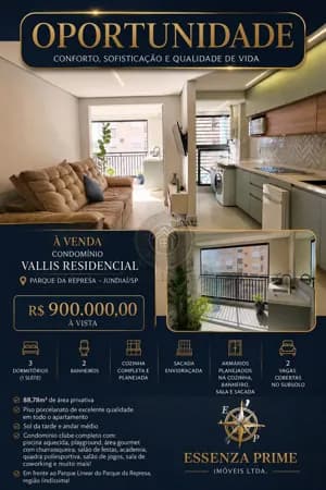 Apartamento Padrão a Venda no Condomínio Vallis Residencial
