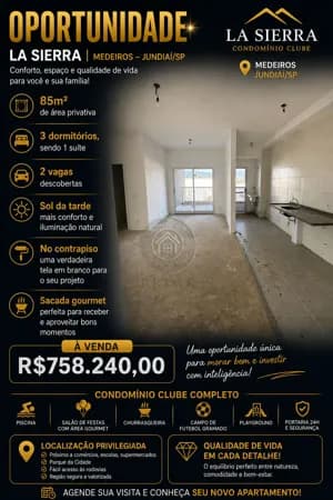 Apartamento A Venda no Condomínio La Sierra Medeiros Jundiaí