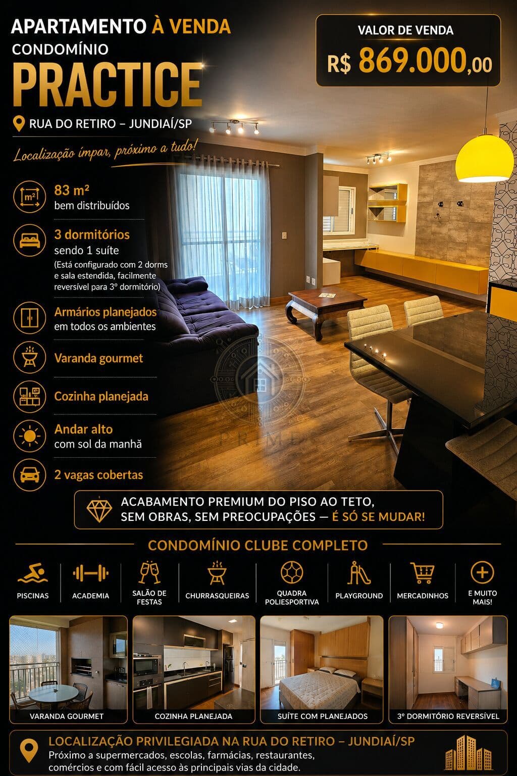 Oportunidade Apartamento a Venda no Condomínio Practice Club House Jundiaí