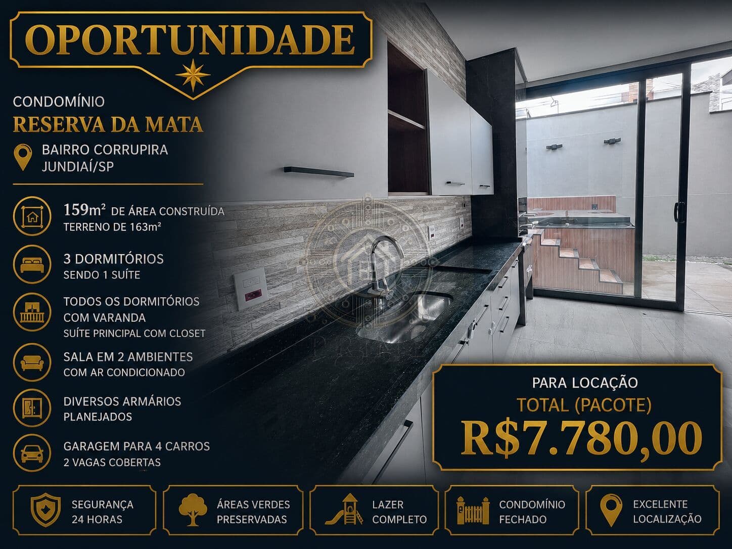 Casa Sobrado para locação no Condomínio Reserva da Mata | Jundiaí/SP