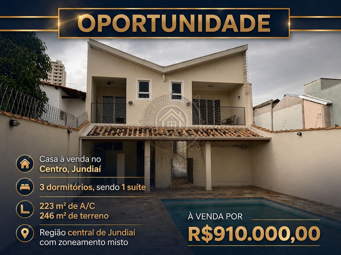 Casa Padrão em Região Central de Jundiaí A Venda