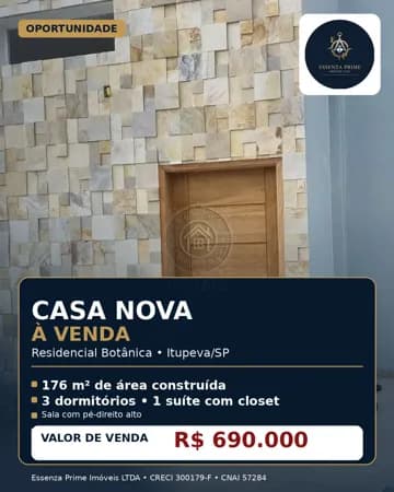 Casa A venda no Residencial Botânica em Itupeva - Oportunidade