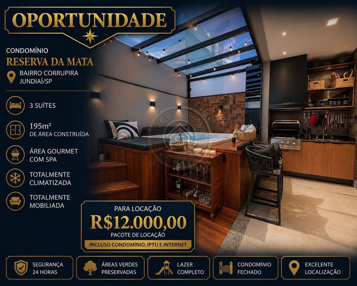 Casa Contemporânea Mobiliada para Locação – Reserva da Mata | Jundiaí/SP