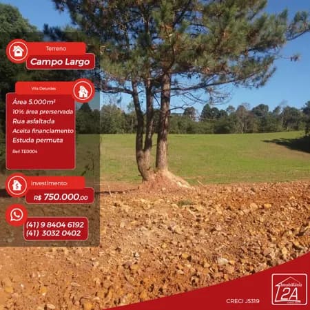 Terreno urbano à venda, 5.000 m² - Vila Delurdes - Campo Largo/PR
