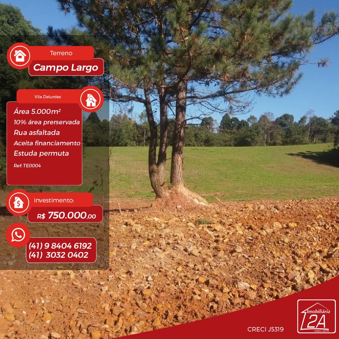 Terreno urbano à venda, 5.000 m² - Vila Delurdes - Campo Largo/PR
