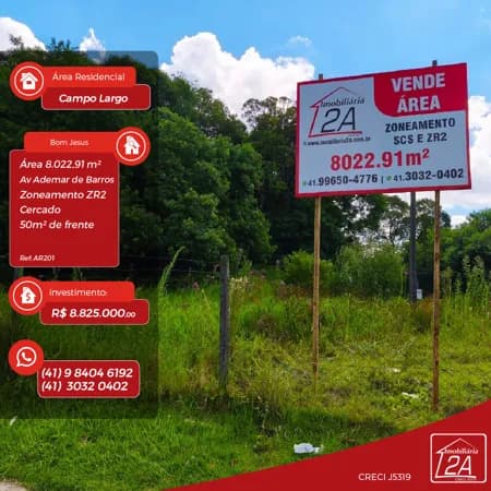 Lote/Terreno em Campo Largo - Bom Jesus