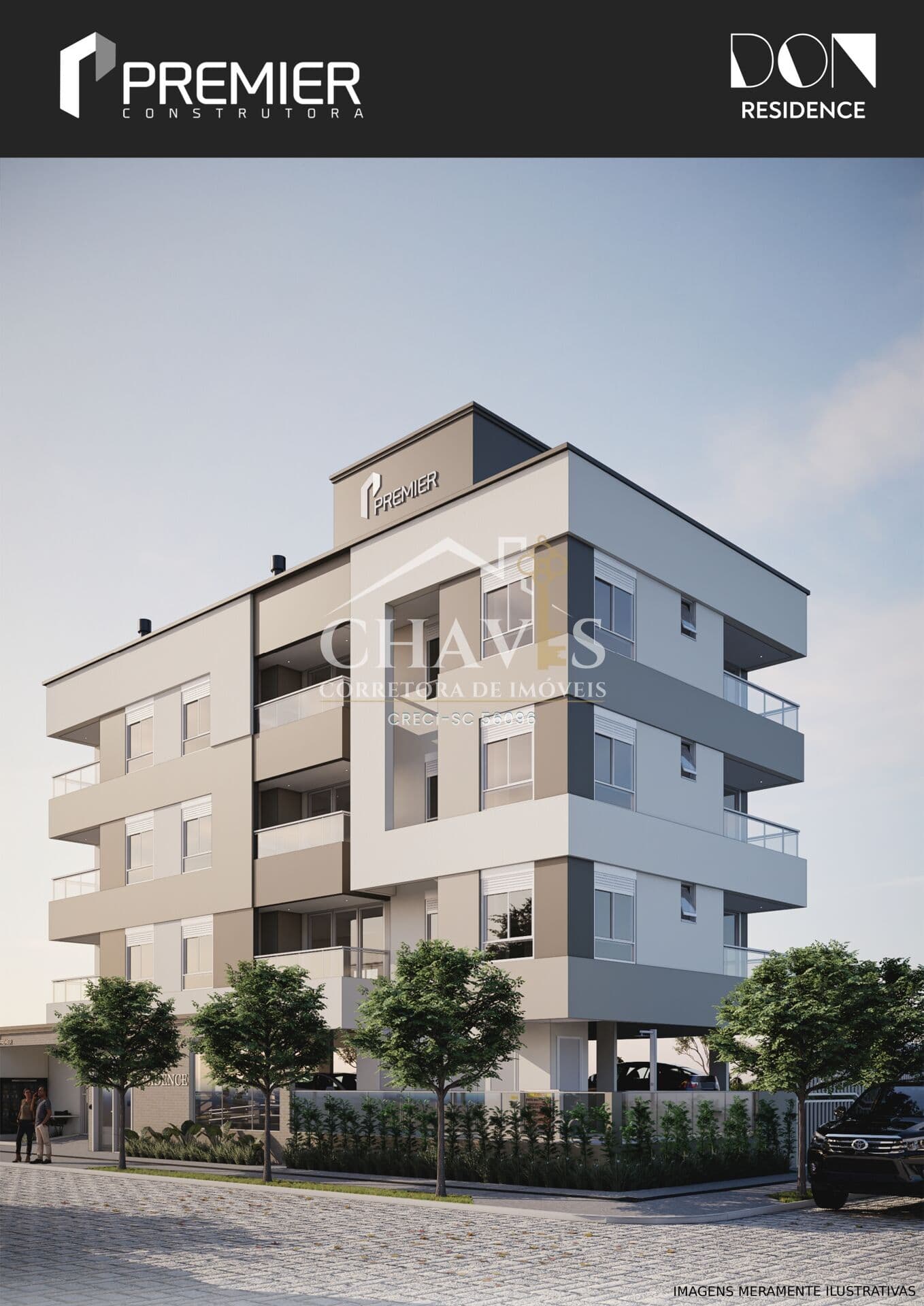 Don Residence - Apartamento com suíte, conforto, modernidade em um empreendimento completo, com lazer, tecnologia, elevador e piscina, a poucos metros do MAR, Palhoça - SC.