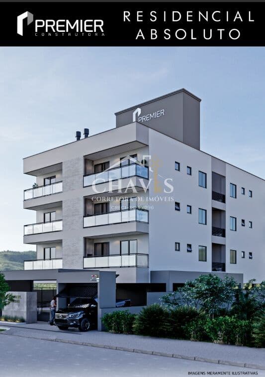 Residencial Absoluto (ÚLTIMA UNIDADE) - Apartamento com suíte, elevador e sacada com churrasqueira a 350m do MAR! Em Palhoça - SC