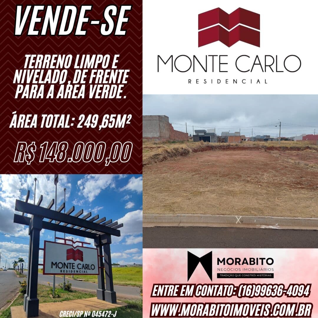 Terreno no Residencial Monte Carlo em Araraquara-SP.