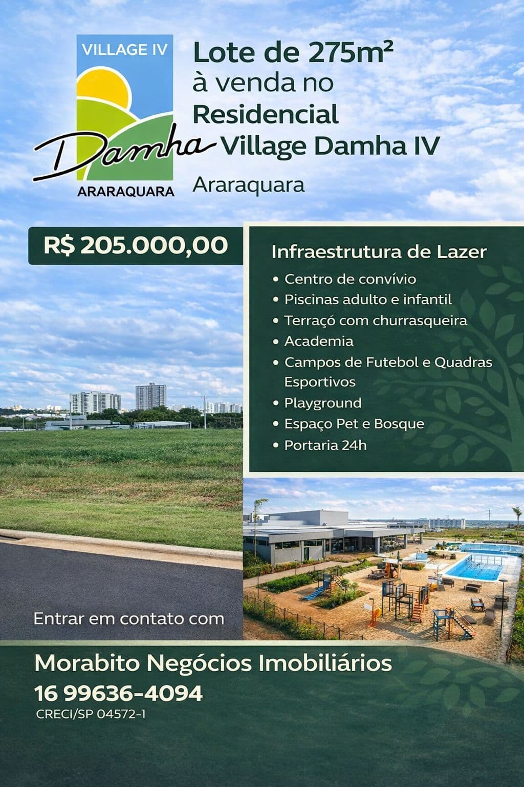 🏡 Terreno com ótima localização à venda no Condomínio Village Damha IV