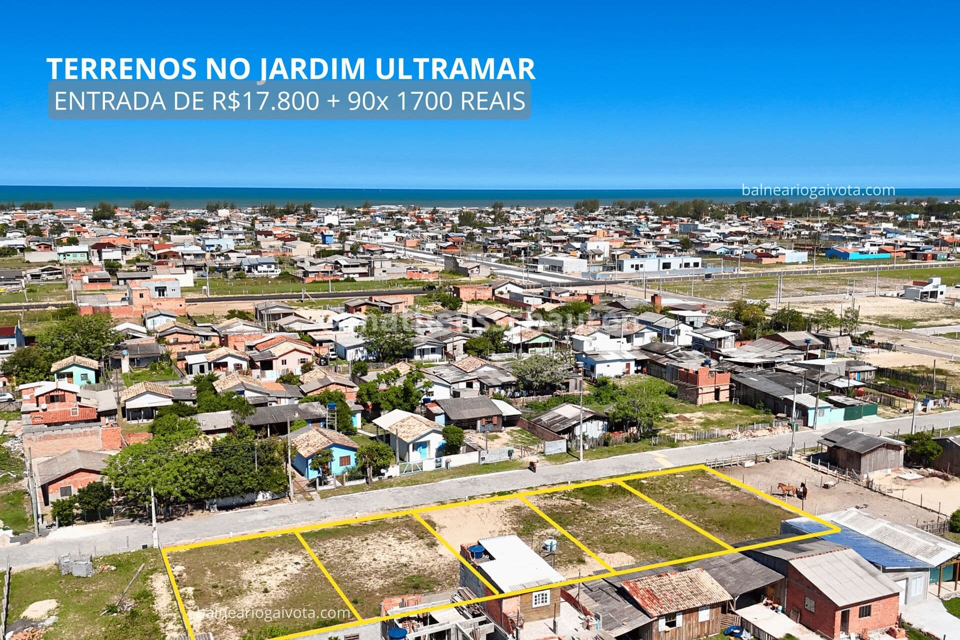 Terrenos a Venda com Entrada + Parcelas no Jardim Ultramar em Balneário Gaivota