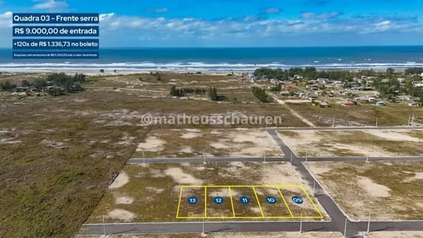 Terrenos de 360m² no Loteamento Belmar em Arroio do Silva Frente Oeste