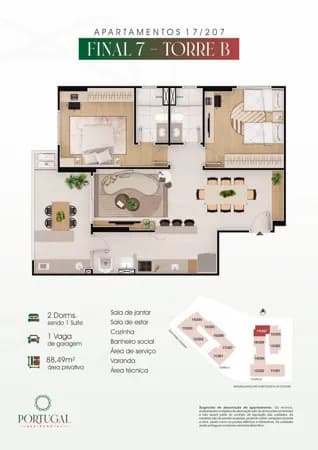 Apartamento 2 dormitórios, varanda gourmet - Vila Caiçara