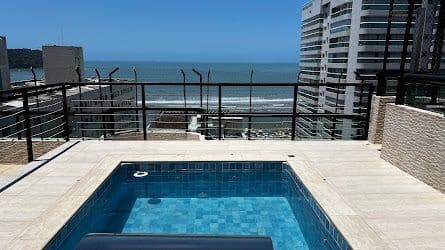 Cobertura 3 dormitórios, piscina - Canto do Forte