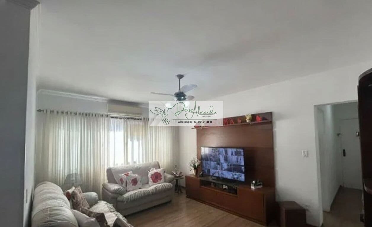 Apartamento à venda com 03 Quartos (01 Suíte), garagem demarcada no Bairro Marapé, em Santos/SP.