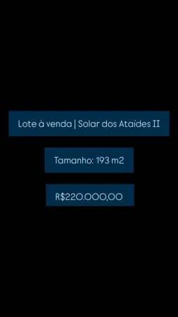 Lote à venda | Solar dos Ataídes
