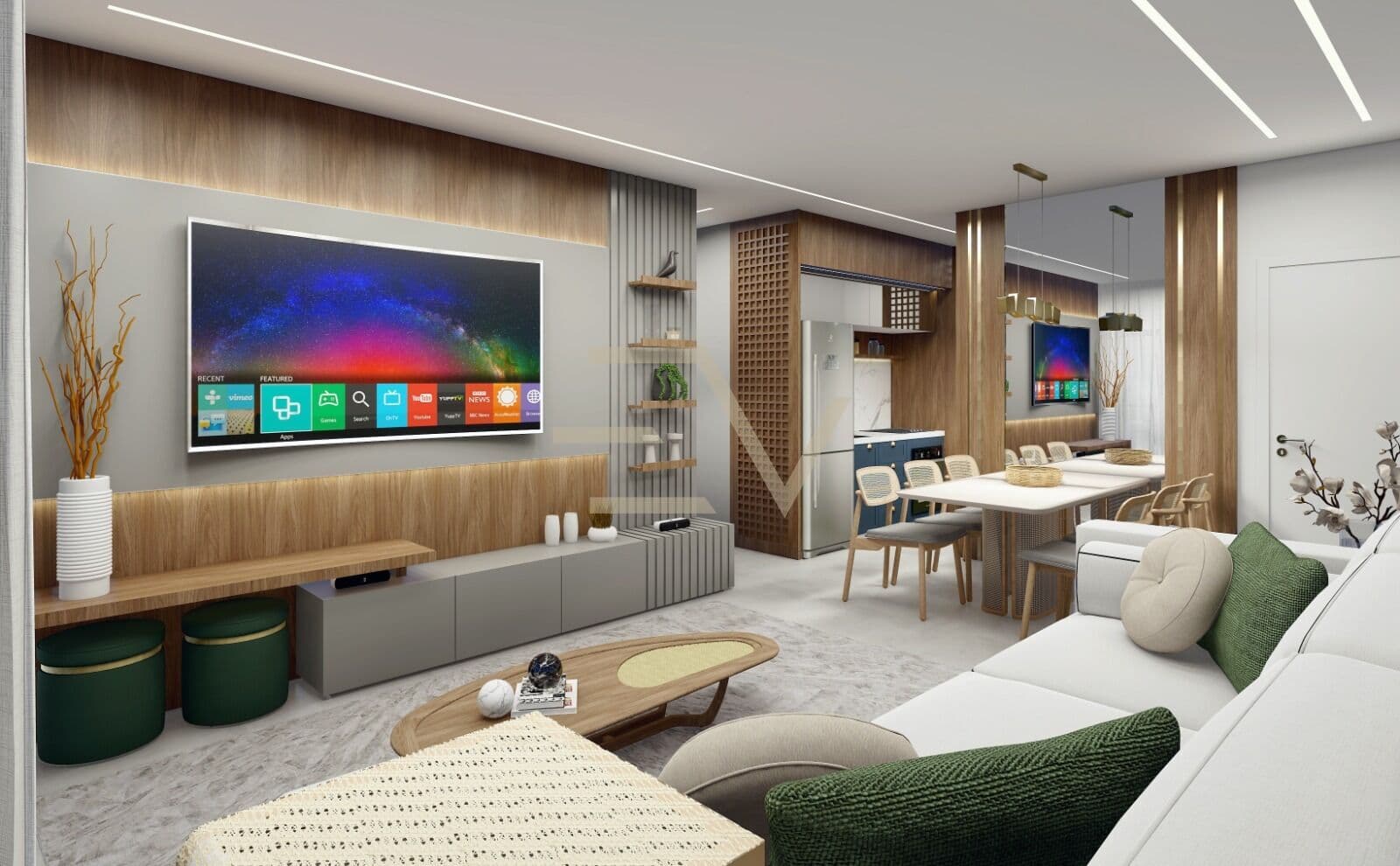 Apartamento 3 dormitórios 300m da praia no Itacolomi