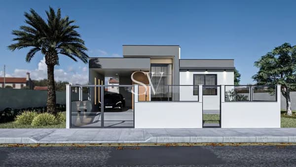 Casa tipo padrão de 03 Dormitórios sendo 01 Suíte com piscina e 02 vagas de garagem no Loteamento Vila Toscana em Palhoça-SC