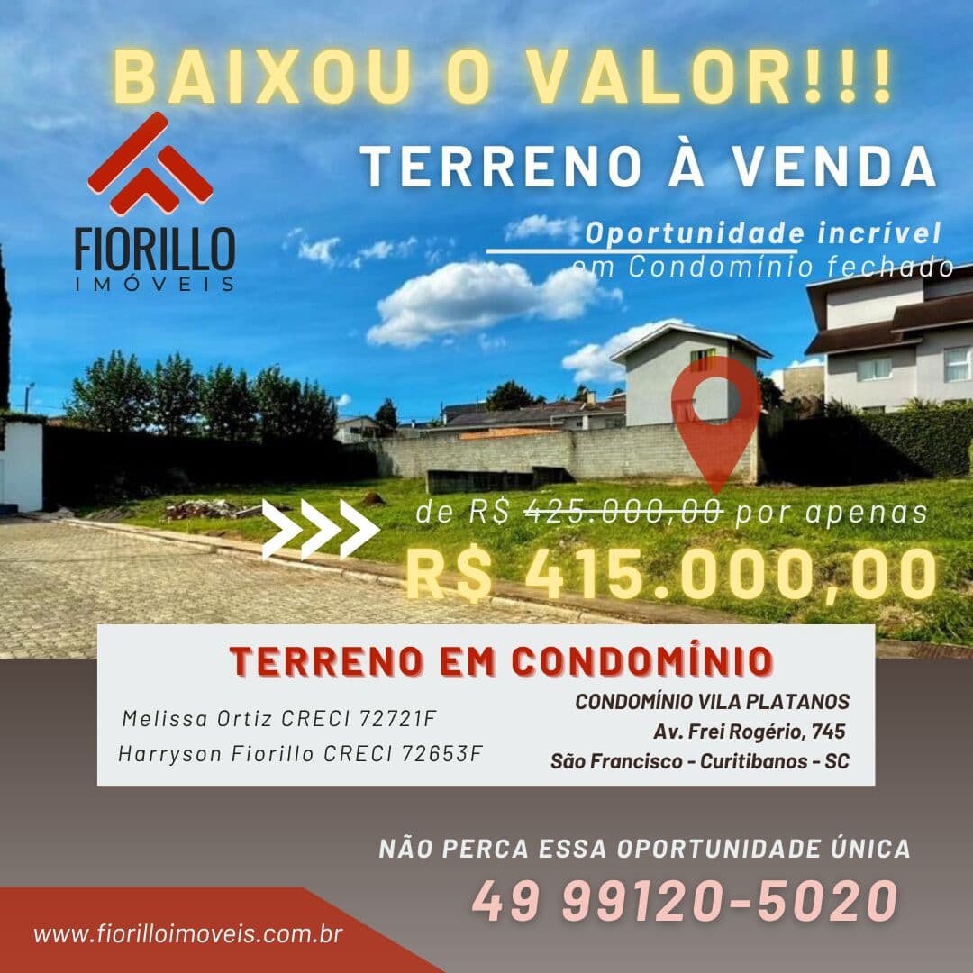 VENDE - Terreno no Condomínio Vila Plátanos - Lote 09