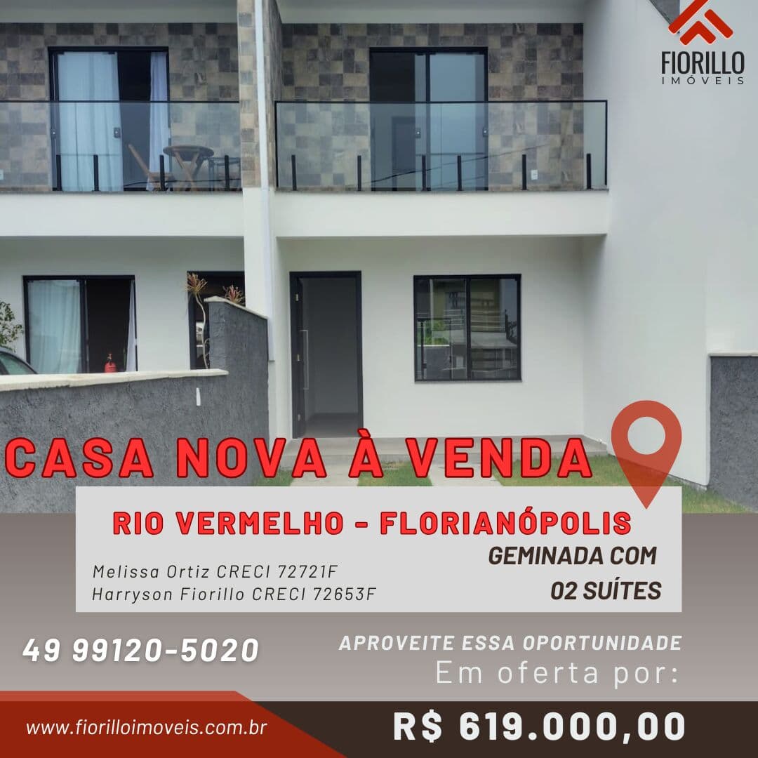 VENDE - Casa Geminada NOVA - São João do Rio Vermelho - Florianópolis - SC