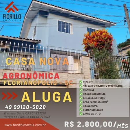 ALUGA - Casa Nova na Agronômica - 45m2