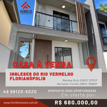VENDE - Casa Geminada à venda Ingleses do Rio Vermelho