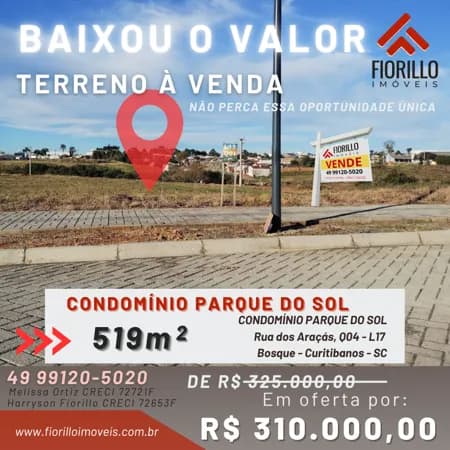 VENDE - Terreno em Condomínio Parque do Sol