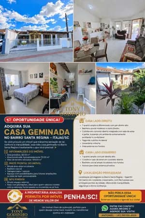 Oportunidade Única de Adquirir uma Casa Geminada Diferenciada no Bairro Santa Regina