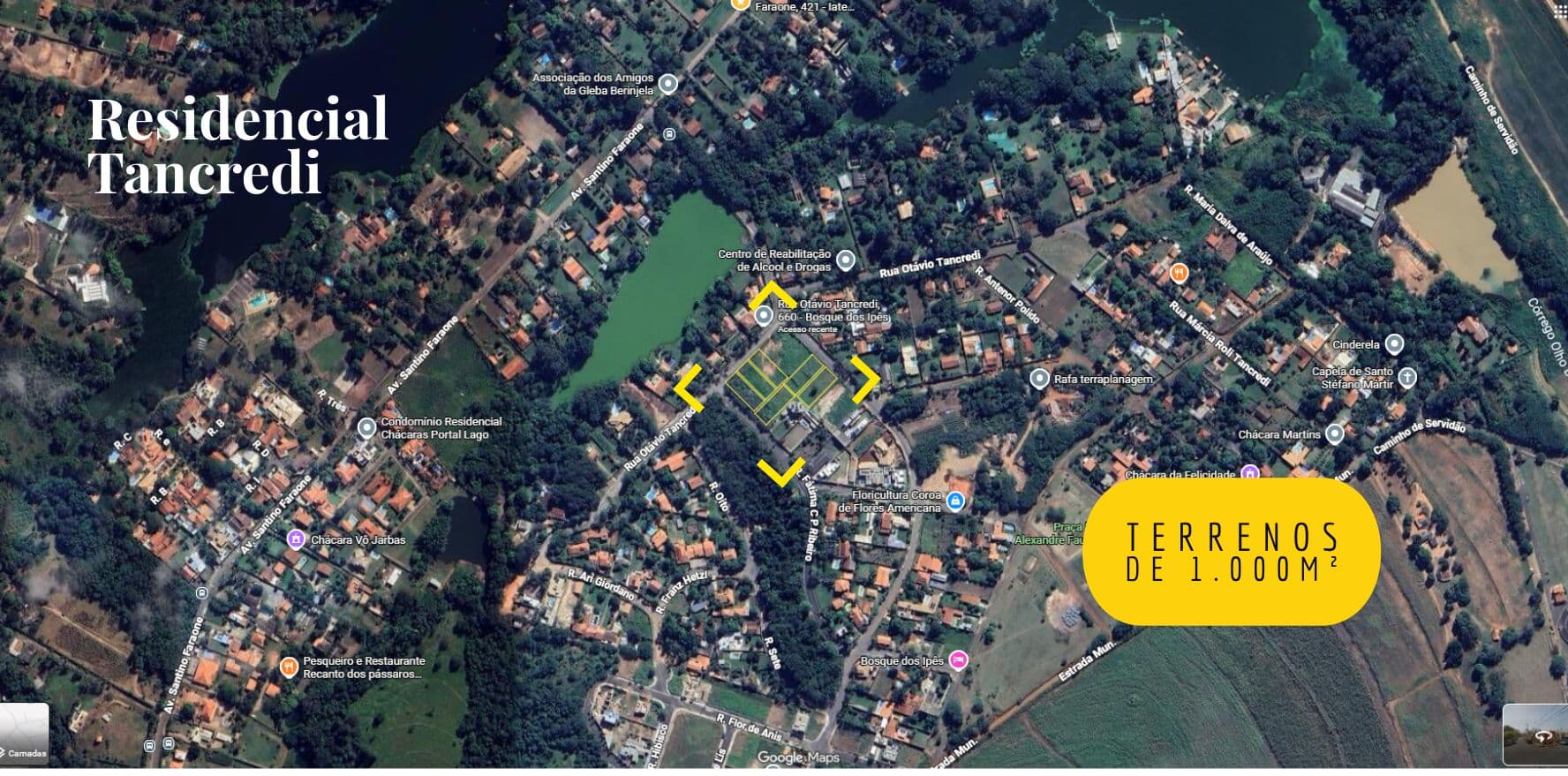Terrenos de 1000m² (cada um) no Residencial Tancredi, Americana/SP