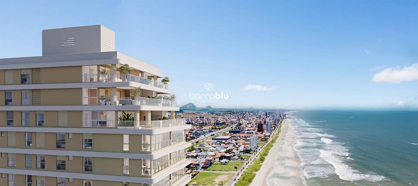 Apartamentos frente mar 3 e 4 quartos (suítes) 132 a 151 m² Positano Tabuleiro
