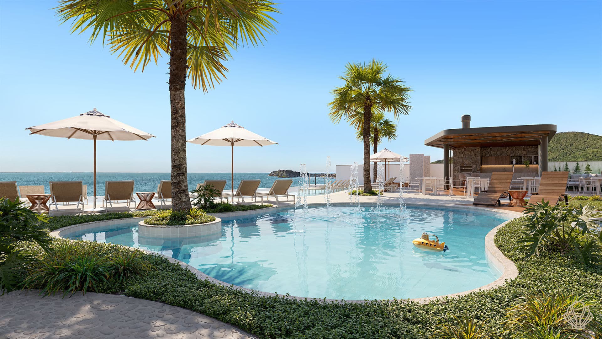 Apartamento com 2 suítes e vista frente mar em Penha, padrão Vetter.