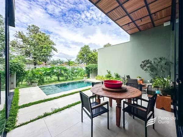 Linda casa 4 suítes e com piscina à venda no condomínio Habiana 1 em Araçatuba