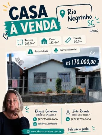 Casa à venda em Rio Negrinho SC