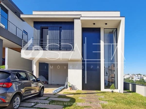 Lindo sobrado com arquitetura moderna e vista espetacular à venda no condomínio Ibi Aram II em Itupeva