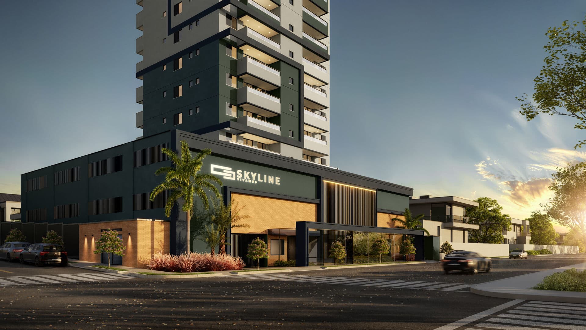 SKYLINE VIVAMUS - studios e apartamentos com 2 suítes (57 e 60m²) a 2 minutos do Center Shopping.