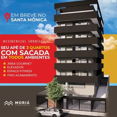 🔆 RESIDENCIAL SUNRISE - torre única com elevador e apartamentos de 3 quartos com suíte na localização mais valorizada do bairro Santa Mônica.