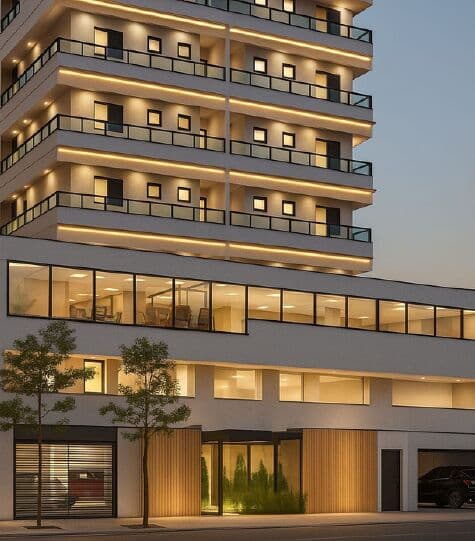 🌀 TRENTO RESIDENCE - apartamentos de 59m², 2 quartos, sendo 1 suíte, banho social, sala em 2 ambientes, lavanderia separada e varanda.