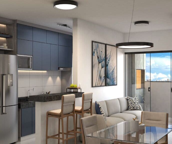 🔹 Apartamento com 2 quartos, suite, varanda gourmet e elevador no Santa Mônica.