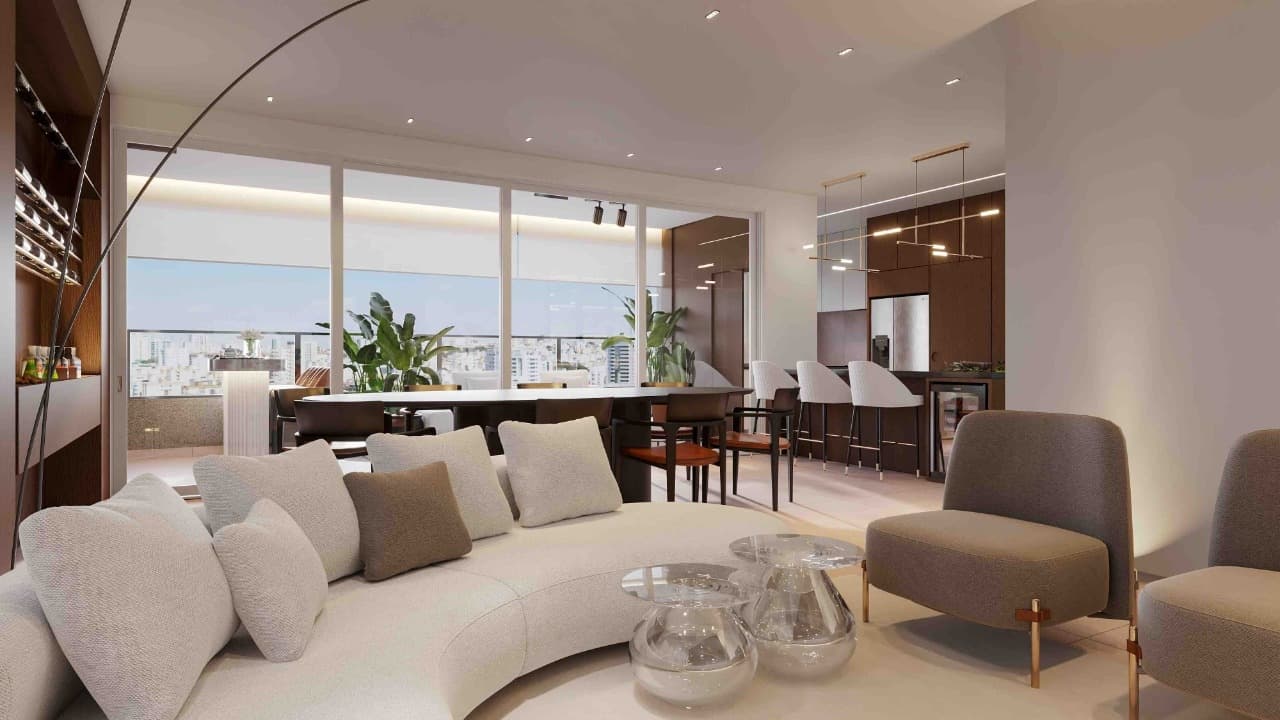 Descubra a essência do luxo no Santorini, onde cada detalhe dos nossos apartamentos de alto padrão de 171m² é pensado para elevar sua experiência de morar.