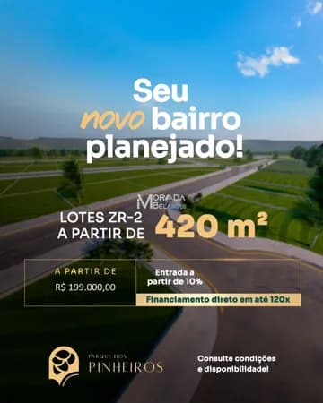 Terreno a partir de 420m² Zr 2 no Parque dos Pinheiros, Lagoa Santa/MG