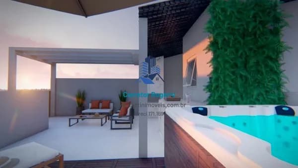 Cobertura com Elevador, 02 quartos (01 suíte ) Espaço gourmet, Vaga coberta à venda, 89 m² por R$ 470.000 - Parque Erasmo Assunção - Santo André/SP
