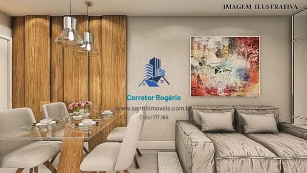 Cobertura com 2 quartos (01 suíte ) Lavabo, Fino acabamento, Vaga coberta à venda, 117 m² - Parque Bandeirante - Santo André/SP