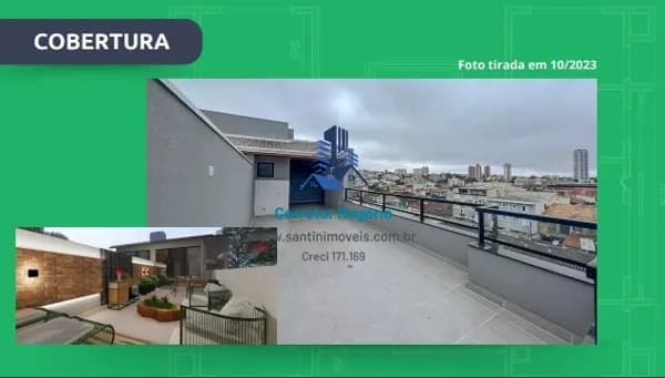 Cobertura com Elevador, 02 quartos (01suíte) Lavabo, Banheiro social, Vaga à venda, 94 m² por R$ 438.000 - Jardim Ocara - Santo André/SP