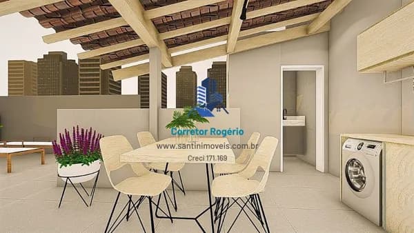 Cobertura com 2 quartos (01 suíte ) Lavabo, Fino acabamento, Vaga coberta à venda, 110 m² - Parque Bandeirante - Santo André/SP