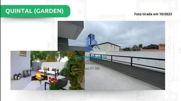 Apartamento Garden com 2 quartos (01 suíte ) Fino acabamento Quintal com 27,95 m² , Vaga à venda, 44 m² - Jardim Ocara - Santo André/SP
