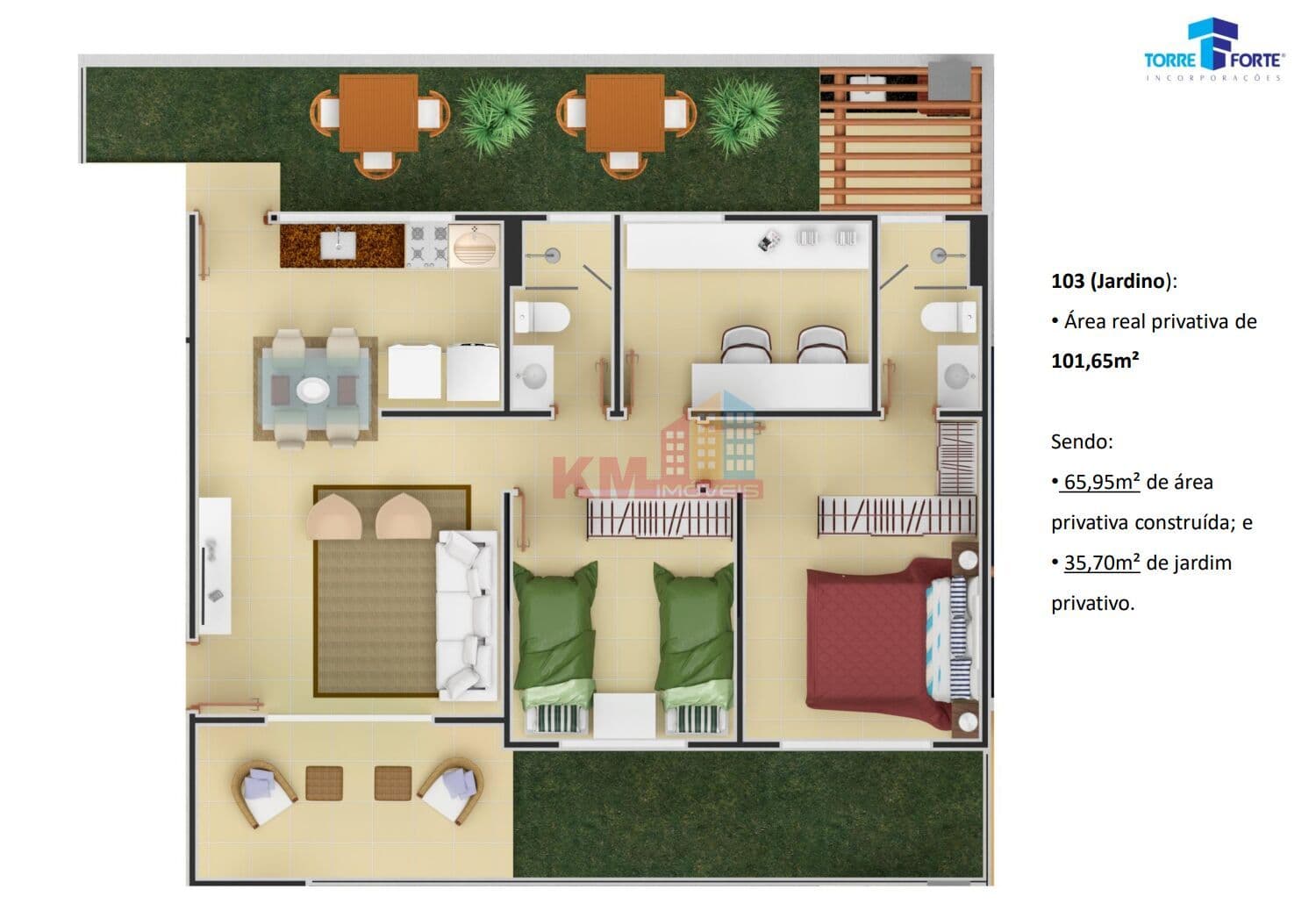 Apartamento com Jardim Privativo à Venda em Parnamirim RN | Parque das Nações | Terrazzo Di Maria