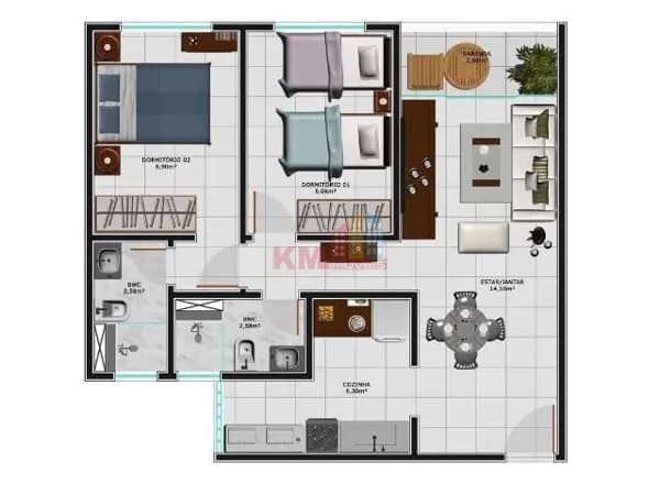 Apartamento à Venda no Bom Pastor – Natal/RN | Mirante Lima e Silva | 2 Quartos com Suíte