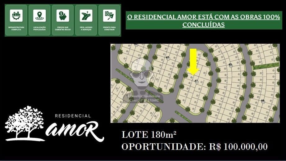 Caçapava/SP - bairro Residencial Amor - Lote 180m² pronto para construir