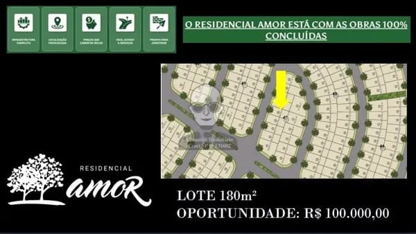 Caçapava/SP - bairro Residencial Amor - Lote 180m² pronto para construir