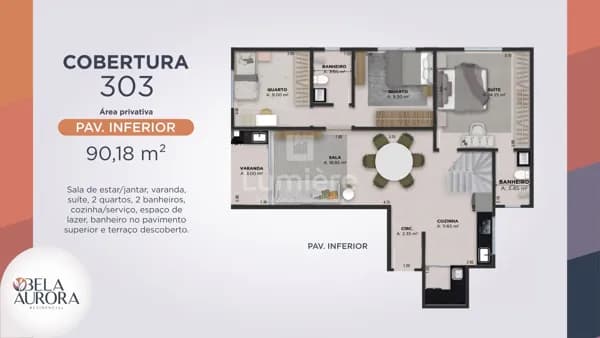 Apartamento Cobertura Duplex 3 Quartos sendo 2 Suítes no Residencial Bela Aurora, Sessenta, Volta Redonda - RJ